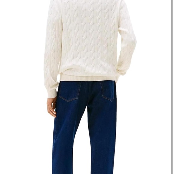 Tommy Hilfiger Men's Ivory Cable Knit Sweater Brand New with Tags Medium - Picture 5 of 8